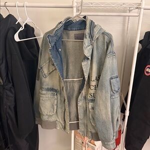 C2H4 Denim Hooded Jacket Size Small